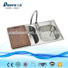 DS8245L sri lanka equipos de cocina para restaurantes fregadero de cocina de acero inoxidable doble tazón pequeño